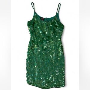 Chaudry from Macy’s Vintage Emerald Green Silk Dress